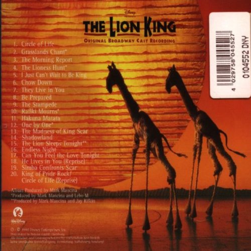 CD THE LION KING Original Broadway Cast 1997 EUR 18 95 Musical 